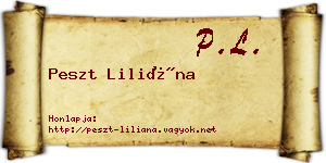 Peszt Liliána névjegykártya